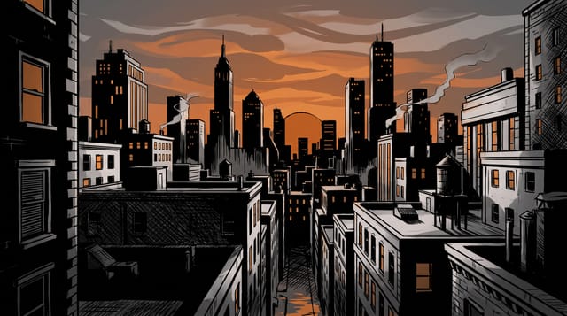 Przykładowa grafika: Styl 06. Powieść Graficzna (Noir Comics)