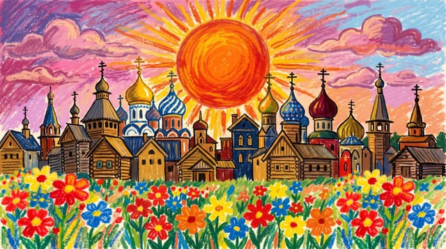 Przykładowa grafika: Styl 31. Folkowa Pastelowa Sielanka (Radiant Folk Oil Pastel)